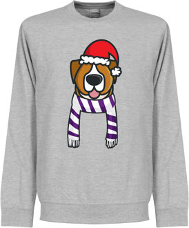 Christmas Dog Scarf Supporter Kersttrui - Wit/Paars - XXXL