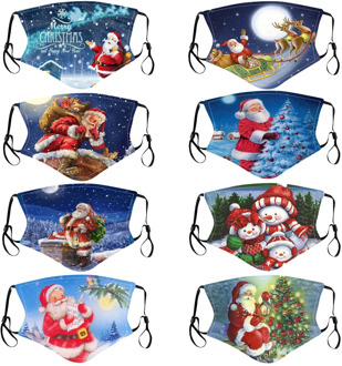 Christmas Face Mask Fashion Cute Santa Print Festival Carnival Wild Mask Fashion Face Jewelry Dropshipping