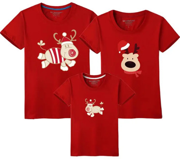 Christmas Family Look T-shirt Mommy and Me Clothes Cartoon Matching Family Clothing Sets Mother Daughter Father Baby T-shirt