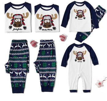 Christmas Family Matching Clothes Men Dad Cartoon Printed Top Print Pants Xmas Family Clothes Pajamas Family Sets