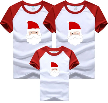 Christmas Family Matching Clothes New Year Cartoon Print T-shirt Mommy and Daughter Father and Son Clothes Family Look Outfits