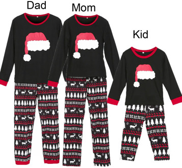 Christmas Family Matching Pajamas Set Dad Mum Kids Sleepwear Long Sleeve Printed Xmas PJs Casaul Cotton Outfits Clothes