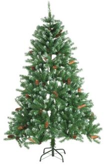 Christmas gifts Kerstboom met Sneeuw en Dennenappels - 708 Toppen - 180 cm Bruin