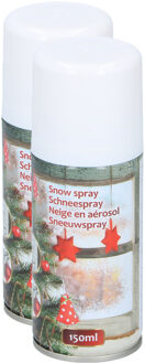Christmas gifts Sneeuwspray - 2x st - bus - 150 ml - wit - spuitsneeuw - kunstsneeuw - sneeuwdecoratie