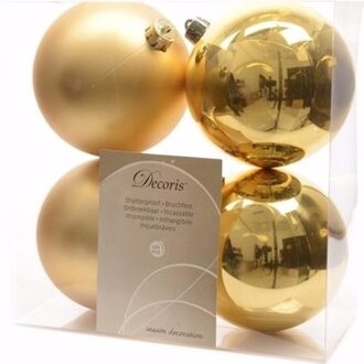 Christmas Gold kerstboom decoratie kerstballen 10 cm goud 4 stuks - Kerstbal Goudkleurig