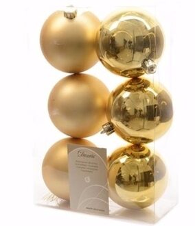 Christmas Gold kerstboom decoratie kerstballen goud 6 stuks - Kerstbal Goudkleurig