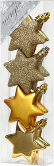 Christmas goods Kersthangers - 8x - sterren - goud - 6 cm - Kersthangers Goudkleurig