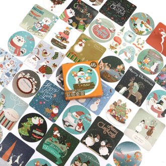 Christmas Greeting Stickers Travel Decorative Stationery Stickers Ocean whale sticker Scrapbooking DIY Diary Album 46pcs/box