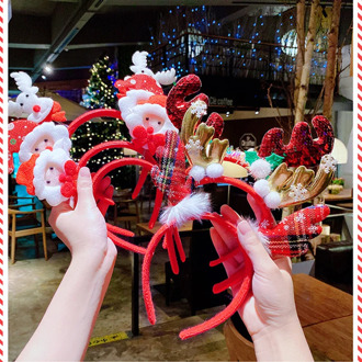 Christmas Headbands Santa Tree Elk Antlers Headband Headwear Reindeer Ornaments Baby Accessories Decorations Baby Girl