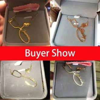 Christmas Necklace Stainless Steel Custom Name Personalized Stethoscope Heartbeat Necklaces Women's Minimal Heart 2020 Collier