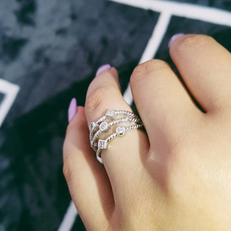 christmas New Design!925 Sterling Silver Wedding Engagement Finger Rings for Women Vantage Jewelry R4319