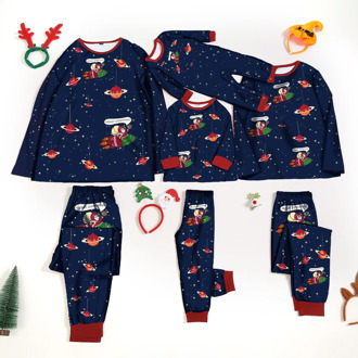Christmas parent-child pajamas and home set Space Santa christmas pajamas family matching clothes christmas pajamas family