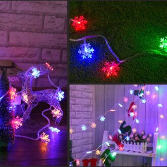 Christmas Party Waterdichte Led 6M Snowflake Light String Outdoor Decoratie Led Sneeuwvlok Licht String RGB