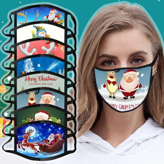 Christmas Print Adult Mask Cotton Breathable Mask Reusable Face Mask Protective Mask Washable Mouth Mask Anti Pollution Mask