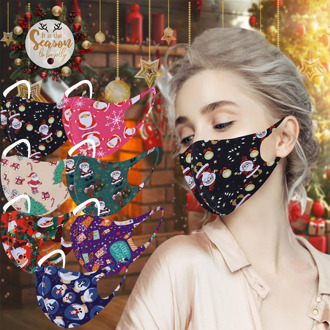 Christmas Print Adult Mask Protective Mask Washable Face Mask Breathable Mouth Cover Reusable Mouth Mask Cloth Mouth Caps
