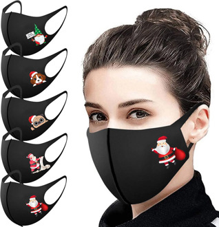 Christmas Print Adult's Mask Reusable Breathable Mouth Mask Cloth Mouth Caps Washable Face Mask Protective Mask mascarillas