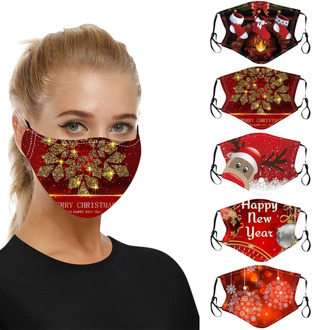 Christmas Print Mouth Mask Reusable Mask Breathable Mouth Caps Washable Face Mask Anti Pollution Protective Mouth Cover masques