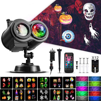 Christmas Projector Lights Ocean Wave Snowflake Light LED Lamp Projector Outdoor Decoration Waterproof 2-in-1 Moving Rotate