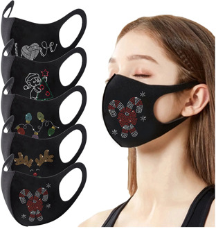 Christmas Rhinestone Adult Mask Breathable Mouth Cover Washable Face Mask Protective Mask Reusable Mouth Mask mascarillas