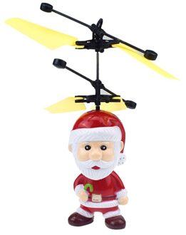 Christmas Santa Speelgoed Vliegende Kerstman Vliegtuigen Speelgoed Sensor Helicopter Inductie Speelgoed Gloeiende