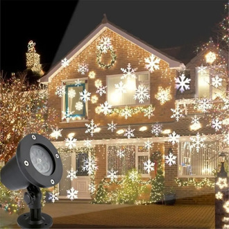 Christmas Snowflake Laser Light Snowfall Projector Moving Snow Outdoor Projector Lamp For New Year Party Decoration 90-240V