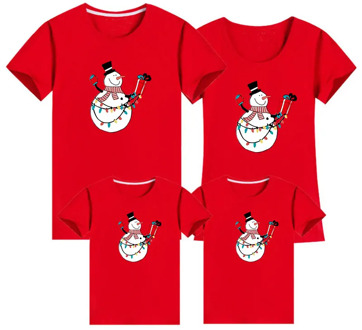 Christmas Snowman Family Matching Outfits Family Look Adult and Children T-shirt Mom And Me Clothes Family New Year Clothing