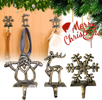 Christmas Stocking Hangers Xmas Tree Holder Decoration Santa Fireplace Hooks