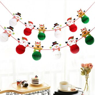 Christmas Tree Hanging Ornament Santa Snowman Paper Ball Garlands Christmas Paper Strips Party Decoration Supplies