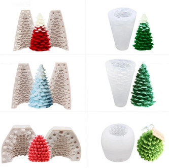 Christmas tree pine cone silicone mold cake decoration fondant biscuit tool 3D silicone mold candy candle soap mold Baking Tool