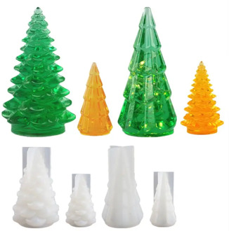 Christmas Tree Silicone Resin Mold DIY Crystal Epoxy Xmas Small Night Light Table Decoration Mirror Silicone Mold