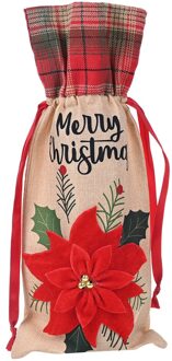 Christmas Wine Bottle Covers Creativity Lattice Santa Claus Bottle Bag Christmas Party Home Hotel Table Decoration