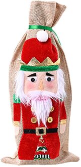 Christmas Wine Bottle Covers Creativity Lattice Santa Claus Bottle Bag Christmas Party Home Hotel Table Decoration