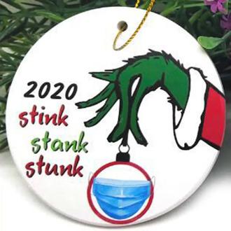 Christmas Xmas Pendant Santa Claus Wearing Mask Ornaments Christmas Tree Decoration Family Acrylic