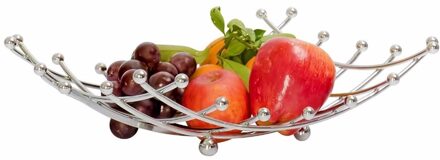 Chrome Metalen Fruitmand Houder Keuken Eettafel Elegante en Decoratieve Fruitschaal Rooster Fruit Opslag Mand