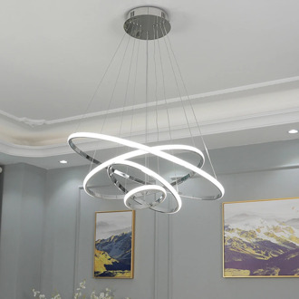 Chrome Plated 4/3/2 Rings Modern LED Chandelier for dinningroom livingroom hanging nordic lamp led Lustre Pendant Chandelier