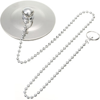 Chrome Plated Drain Plug Stopper Met Ketting Voor Keuken Badkamer Bad Wastafel Wastafel Gereedschap