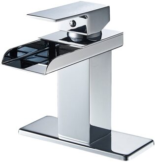 Chrome Waterval Badkamer Wastafel Kraan Enkel Handvat Een Gat Wastafel Mengkraan Toilet Kranen
