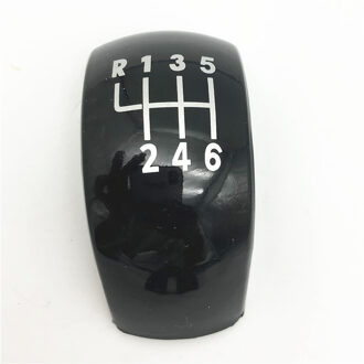 Chroom/Zwarte Auto Versnellingspookknop Hendel Headball Top Cover Shifter Stick Badge Cap Voor Skoda Octavia MK2 Ii (04-08) ii Fl (08-11) 6 Speed zwart