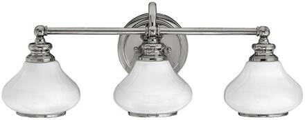 Chroomkleurige opaalglas-wandlamp Ainsley voor bad gepolijst chroom, opaal