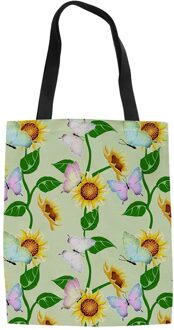 Chrysant Thema Herbruikbare Vrouwen Boodschappentas Boodschappentas Meisjes Mode Vrije Tijd Handtas 3