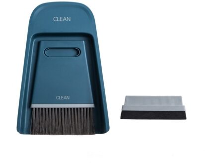 Chuban Desktop Schoonmaken Bezem Stoffer Combo Mini Handy Dust Cleaning Vegen Borstel Stoffer Tafel Bureau Counertop Toetsenbord C221 blauw