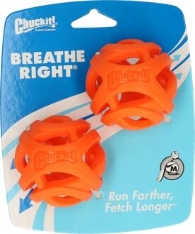 Chuckit Breathe Right Fetch ball - Hondenspeeltje - Oranje - Medium - 15 cm - 2 stuks