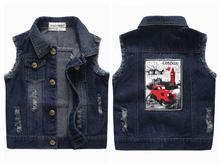Chumhey 0-4T Baby Jeans Vesten Lente Herfst Auto Gedrukt Jongens Meisjes Vest Babe Denim Bovenkleding Kinderen Kleding kids Kleding 3T