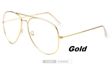 CHUN Luchtvaart Gold Frame Zonnebril Vrouwelijke Klassieke Brillen Transparant Clear Lens Optische Vrouwen Mannen bril Pilot Stijl M51 goud