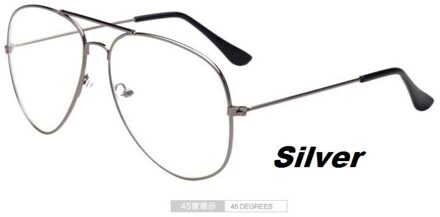 CHUN Luchtvaart Gold Frame Zonnebril Vrouwelijke Klassieke Brillen Transparant Clear Lens Optische Vrouwen Mannen bril Pilot Stijl M51 zilver