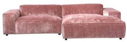Chunky Chaise Longue Rechts - Oud Roze - Rib Roze, Rood