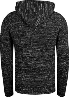 Chunky contrasterende hoodie met 1/2 rits - maat 2XL Zwart