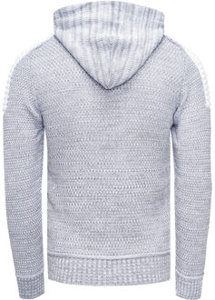 Chunky contrasterende hoodie met 1/2 rits - maat M Grijs