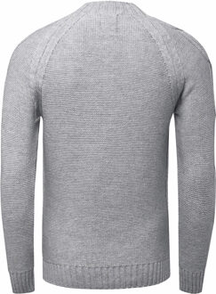 Chunky effen kleur trui met hoge kraag Grijs - XL