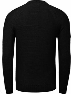 Chunky effen kleur trui met hoge kraag - maat S Zwart